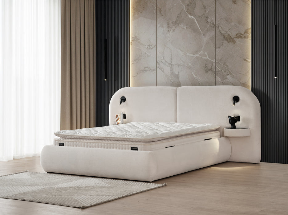 Boxspring Elysia avec matelas et coffre de rangement