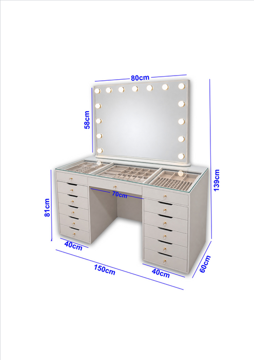 Coiffeuse E 1000 avec miroir et LED