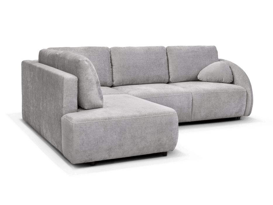 Canapé d'angle Flavia convertible en lit avec coffre de rangement