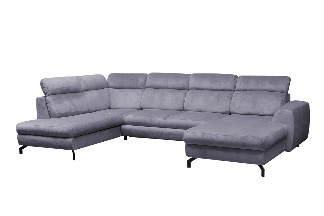 Canapé d'angle Sienna u convertible en lit avec 2 coffres de rangements